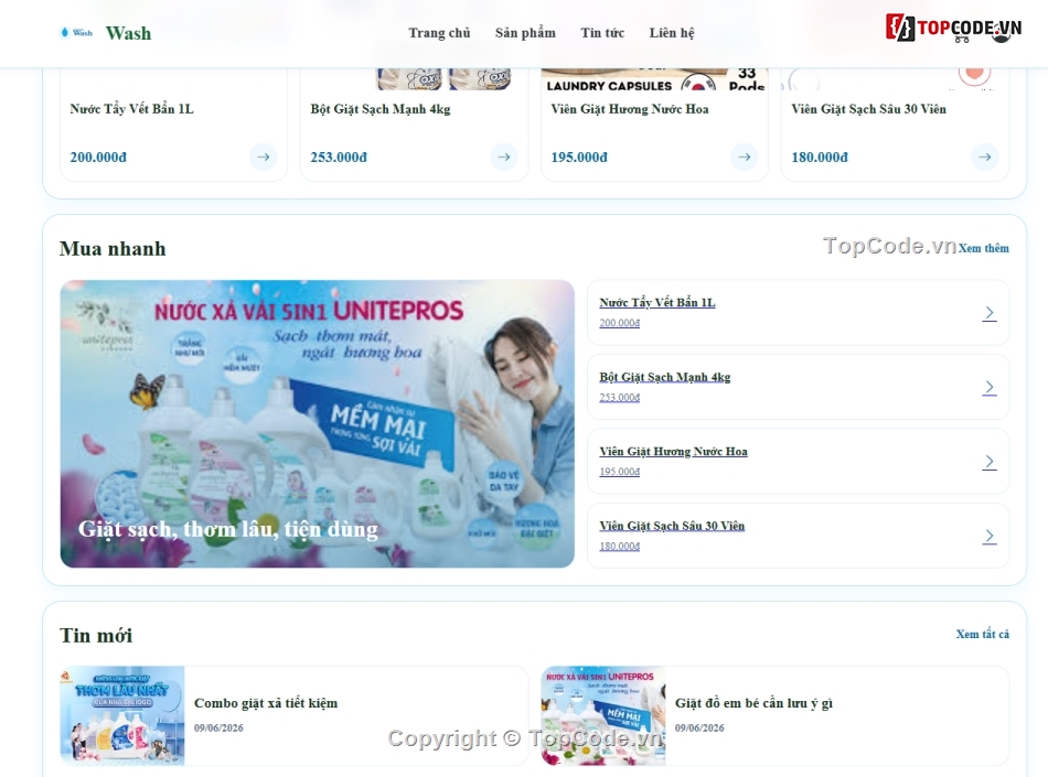 web bán nước,nước giặt,nước
